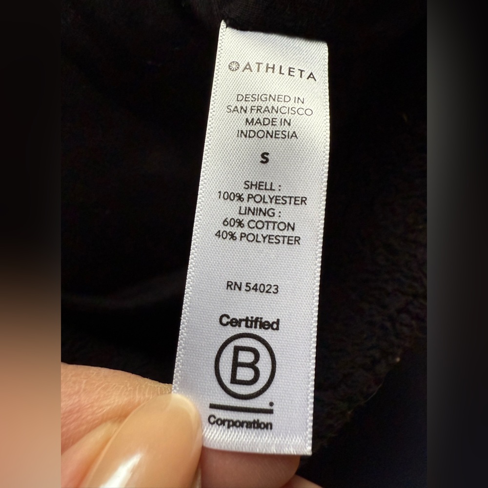 Athleta | Tugga Long Sherpa Jacket | Black Sherpa | Small - Picture 6 of 6